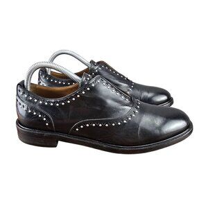 Frye Black Studded Leather Dress Shoes Made In Italy Size Womens Size10 M